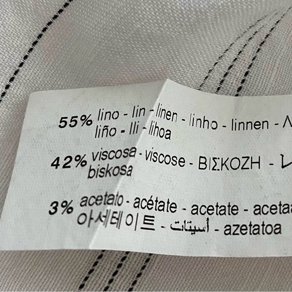 Zara Basic Black White Striped Linen-blend Top Shirt XS Officecore Oversized - Picture 10 of 13